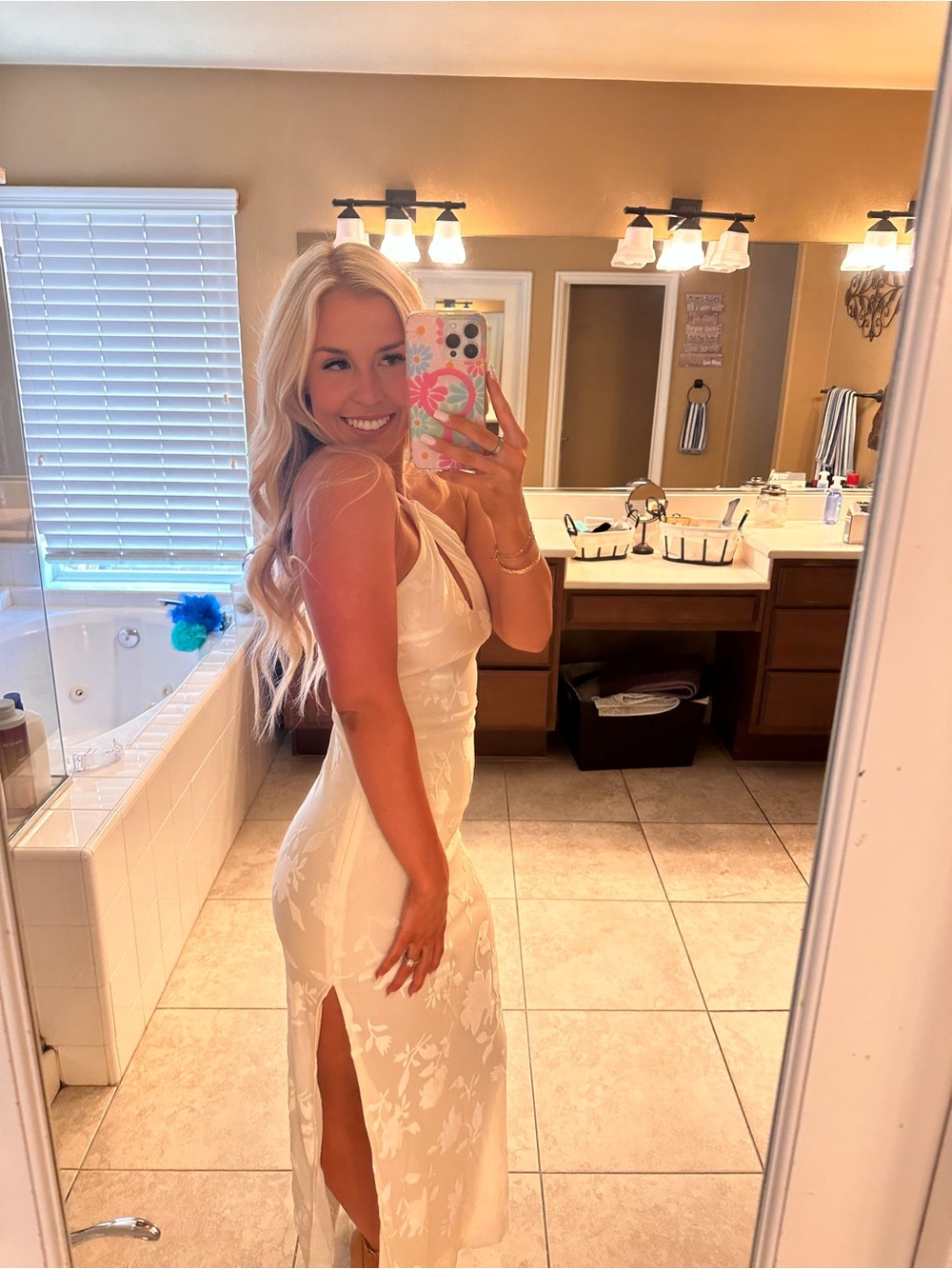 Hello Molly Ivory Halter Satin Slip Dress - Picture 3 of 4